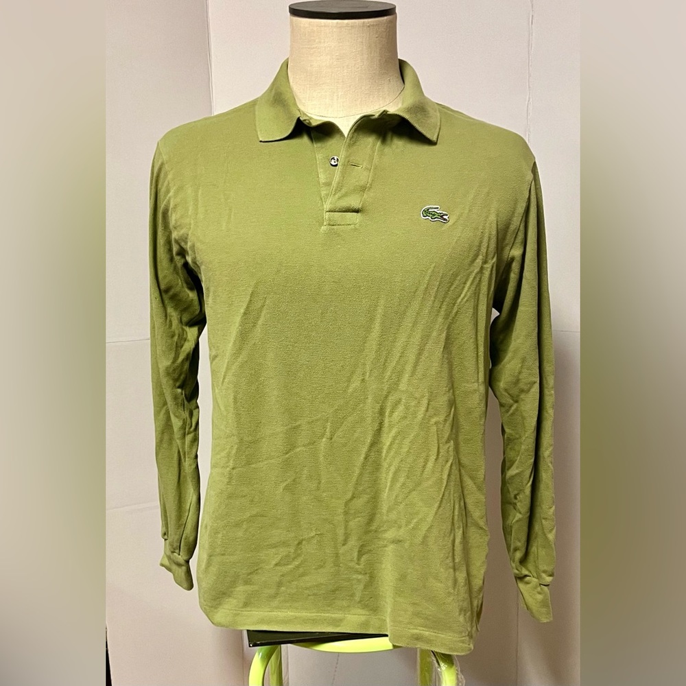 LACOSTE Original Chemise Green Long Sleeve Polo Men’s Size: 4/M. Made in France.